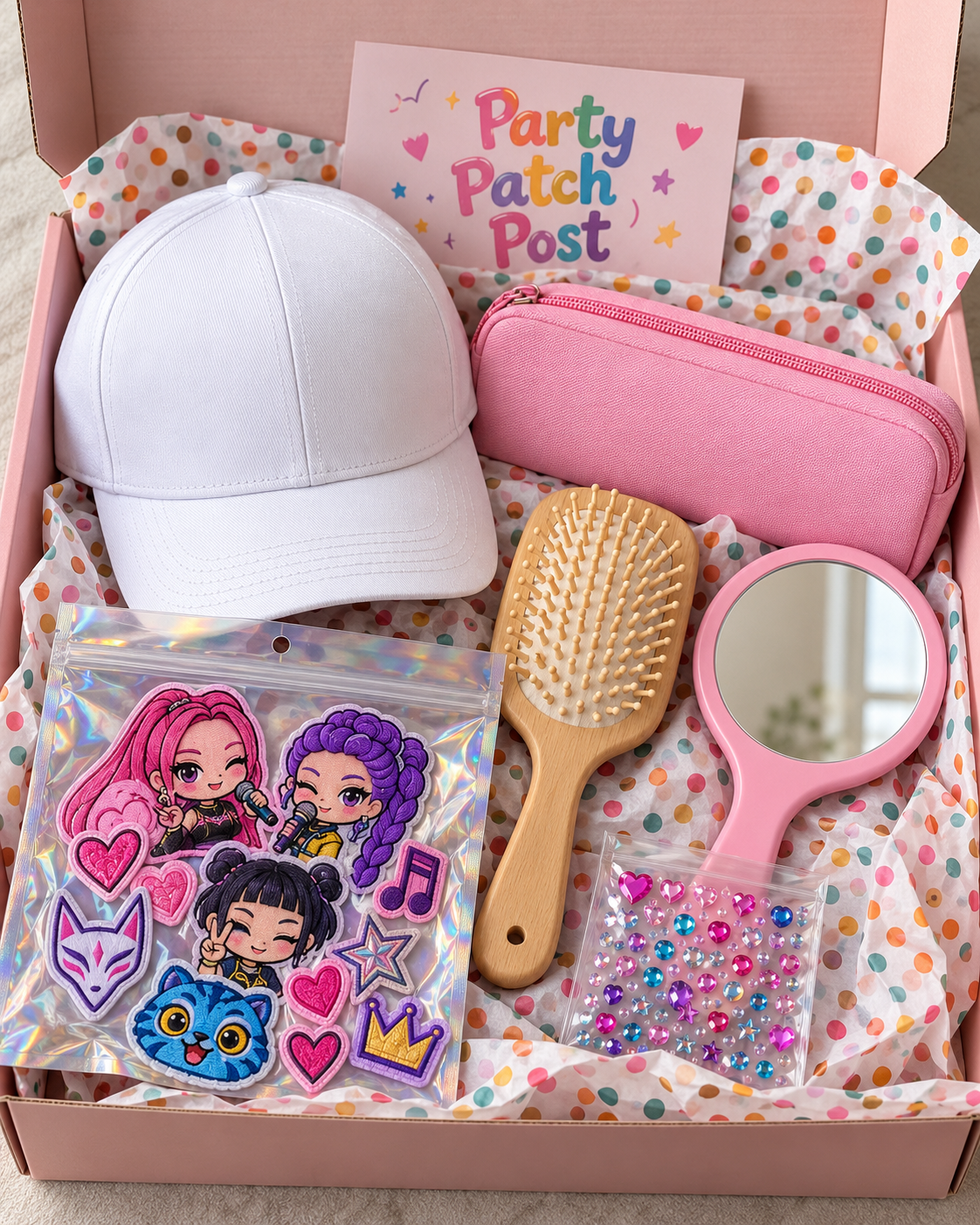 K-Pop Demon Hunters DIY Craft Box - Baseball Cap, Hairbrush, mirror and make up bag