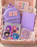 K-Pop Demon Hunters Backpack & Notepad Decorating Kit with Initial Patches & Gems