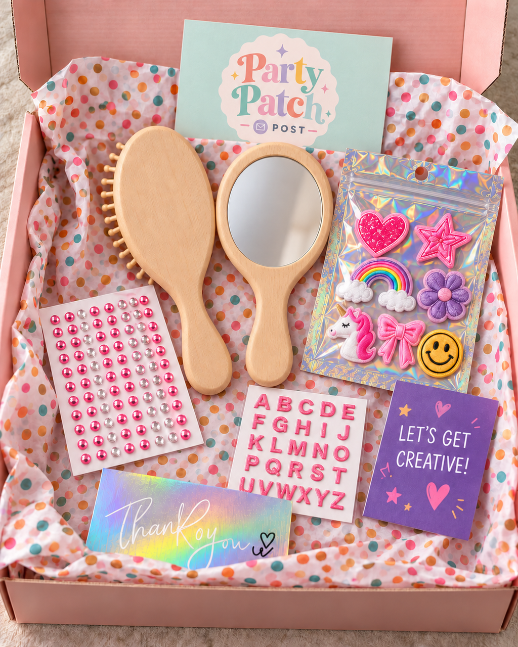 Create your own Mirror & Mini Wooden Hair Brush Kit